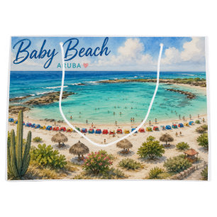 Baby Beach Aruba Caribbean Travel souvenir Large Gift Bag