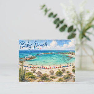 Baby Beach Aruba Caribbean Travel souvenir Postcard