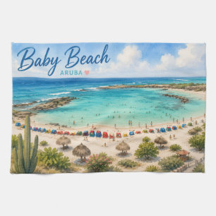 Baby Beach Aruba Caribbean Travel souvenir Tea Towel