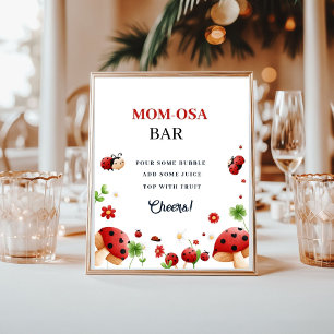 Baby beach lady bug Girl  baby shower Favour sign