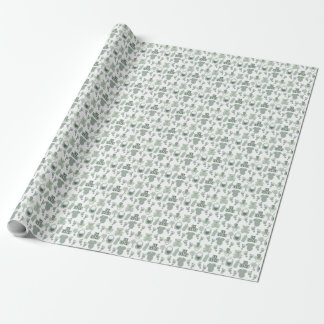 Baby Bear ABC Footprints Pacifier Rattle Green  Wrapping Paper