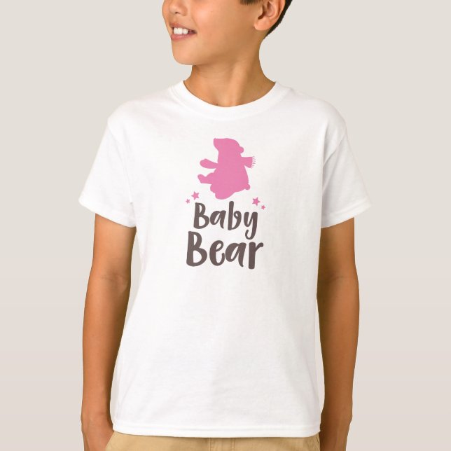 Baby Bear, Bear Cub, Cute Bear, Little Bear - Pink T-Shirt (Front)