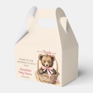 Baby Bear Bearly Wait Girls Baby Shower Favour Box