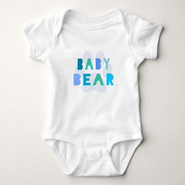 Baby bear - blue baby bodysuit (Front)