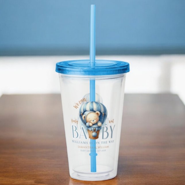 Baby Bear Blue Balloon Ride Acrylic Tumbler (Creator Uploaded)