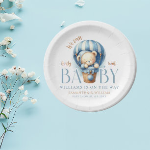 Baby Bear Blue Balloon Ride Paper Plate