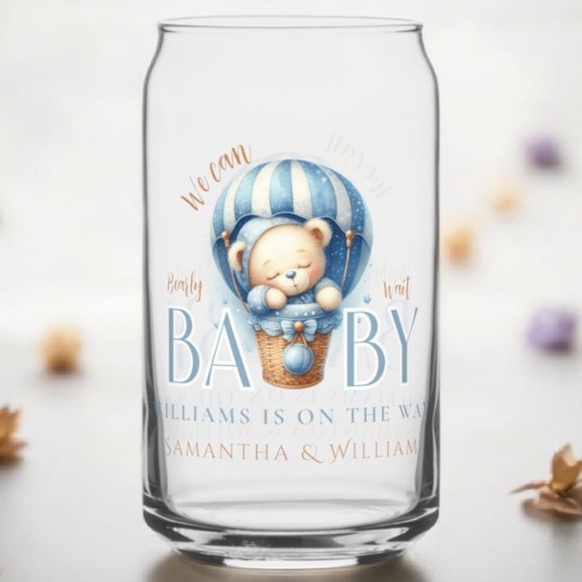 Baby Bear Blue Hot Air Balloon Ride Can Glass (Creator Uploaded)