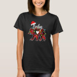 Baby Bear Christmas Red Buffalo Plaid With Santa H T-Shirt<br><div class="desc">Baby Bear Christmas Red Buffalo Plaid With Santa Hat Lights</div>