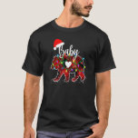 Baby Bear Christmas Red Buffalo Plaid With Santa H T-Shirt<br><div class="desc">Baby Bear Christmas Red Buffalo Plaid With Santa Hat Lights</div>