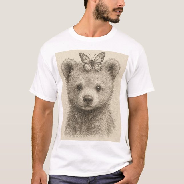 Baby Bear Cub sketch T-Shirt (Front)