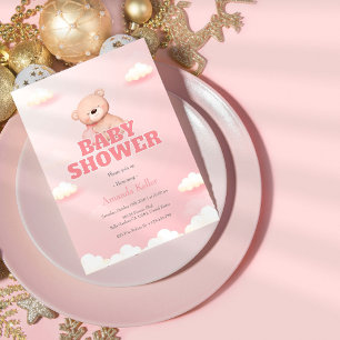 Baby Bear Cute Cloud Baby Shower Invitation