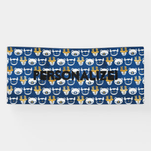 Baby Bear, Deer & Owl Banner