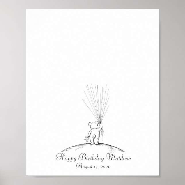 Baby Bear Fingerprint Guestbook (Front)