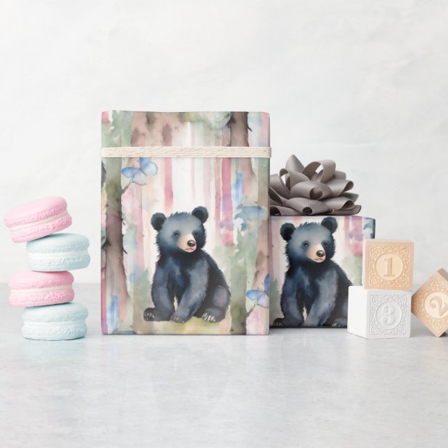 Baby Bear Girl Wrapping Paper (Baby Shower)