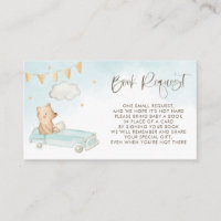Baby Bear in a Car Baby Shower Blue Book Request