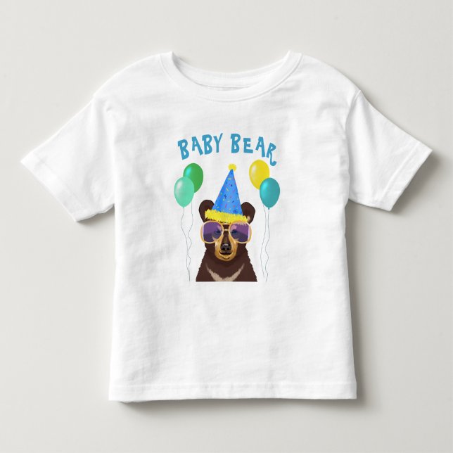 Baby Bear Personalised Name Birthday Toddler T-Shirt (Front)
