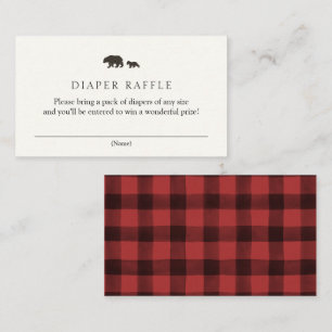 Baby Bear Red Plaid Diaper Raffle Enclosure 