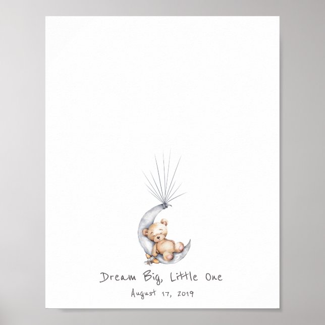 Baby Bear Sitting on the Moon Guestbook (Front)