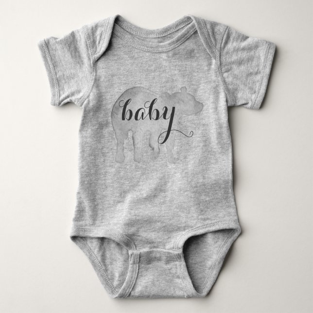 Baby Bear Watercolor Bodysuit (Front)