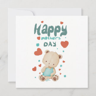 Baby bear wishes happy mother's day invitation