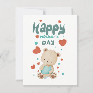 Baby bear wishes happy mother's day RSVP card