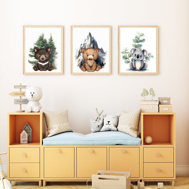 Baby Bears Woodland Nursery Art Set (Creator Uploaded)