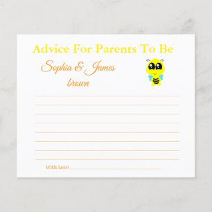 Baby Bee   Advice for Mum & Dad Baby Shower Card