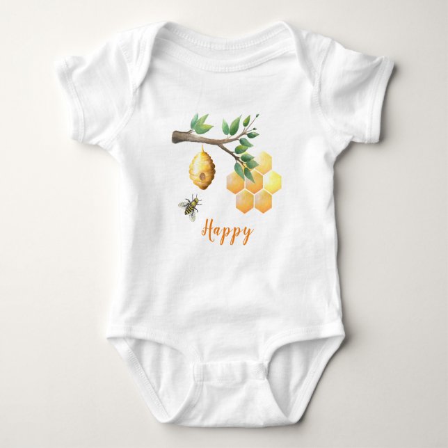Baby Bee  Baby Shower Bodysuit (Front)