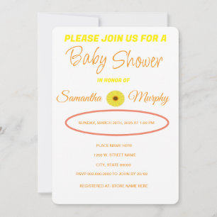 Baby Bee   Baby Shower Invitation