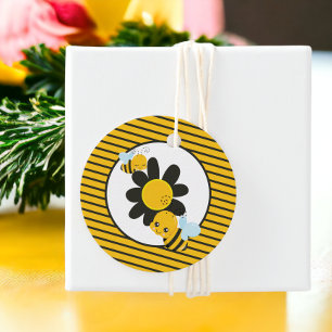 Baby Bee Baby Shower Party Stripped Favour Tags