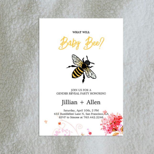 Baby Bee Gender Reveal Invitation (Creator Uploaded)