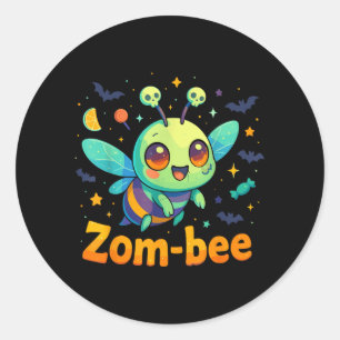 Baby Bee Halloween Costumes Spooky Zom-Bee Zombie Classic Round Sticker
