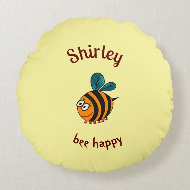 Baby bee round cushion (Front)