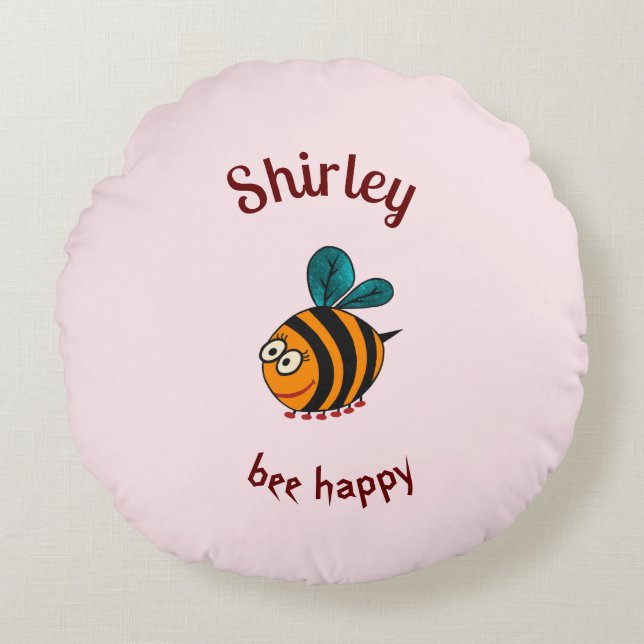 Baby bee round cushion (Front)