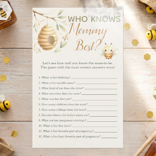 Baby Bee Who Knows Mummy Best Gender Reveal Game