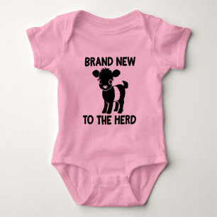 Baby Beltie Farmer Belted Galloway Cow New to Herd Bodysuit