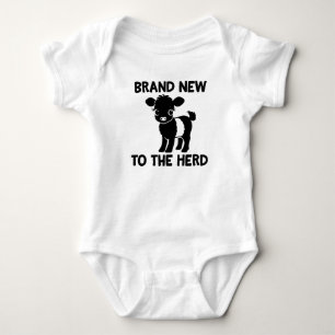 Baby Beltie Farmer Belted Galloway Cow New to Herd Bodysuit