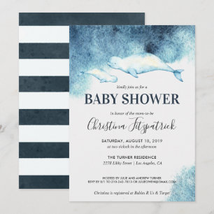 Baby Beluga Baby Shower Invitation