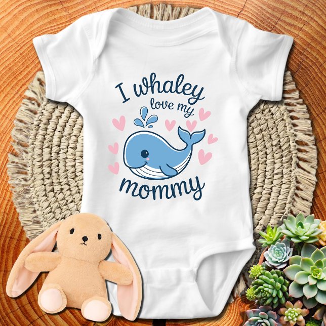 baby Beluga I whaley love my Mummy Baby Bodysuit (Creator Uploaded)