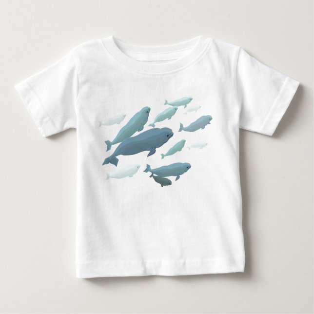 Baby Beluga Whale Shirt Cute Whale Art Baby Shirt (Front)