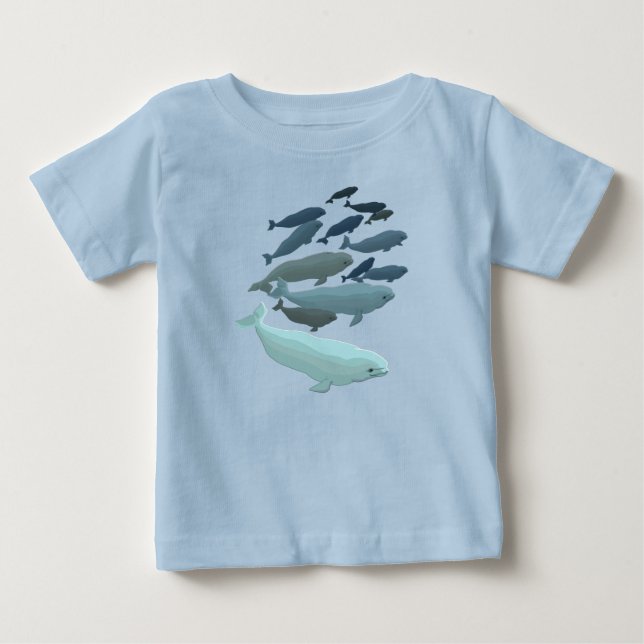 Baby Beluga Whale T-Shirt Cute Toddler Whale Art (Front)