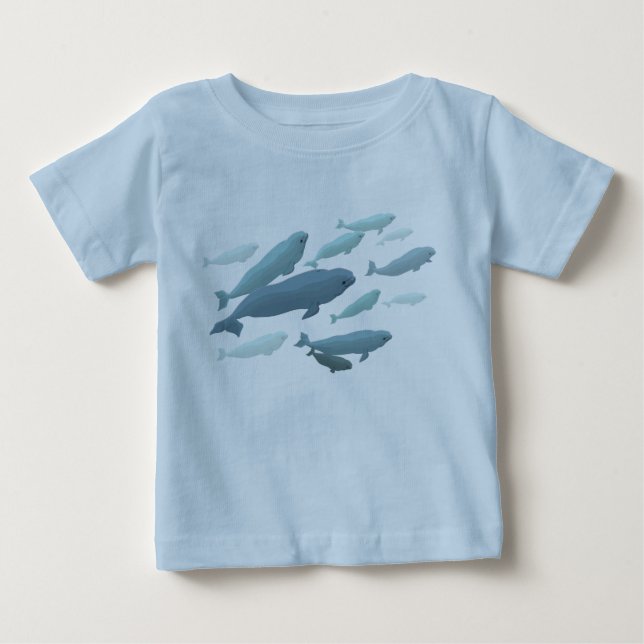 Baby Beluga Whale T-Shirt Cute Whale Art (Front)