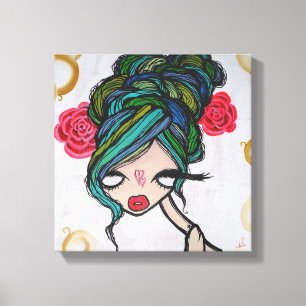 "Baby Beluga" Wrapped Canvas, 12"x12" Canvas Print