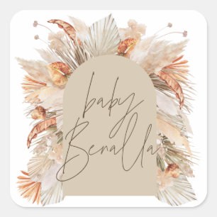 Baby Benalla pampas grass modern terracotta Square Sticker