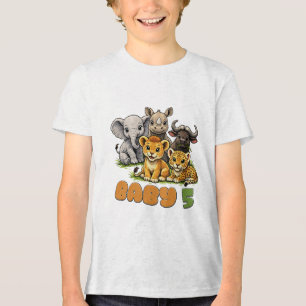 Baby Big 5 Safari Nursery Earth Tone Art. Tri-Blend Shirt
