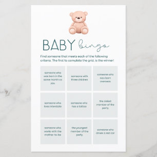 Baby Bingo Baby Boy Shower Games