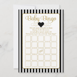 Baby Bingo Black Gold Baby Shower Game Cards