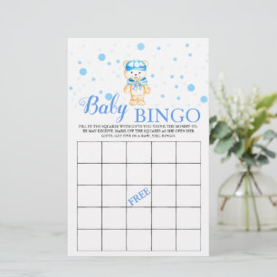 Baby Bingo Blue  Baby Boy Shower Game
