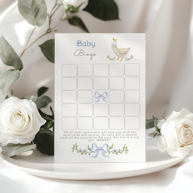 Baby Bingo Blue Goose floral baby shower game (Creator Uploaded)