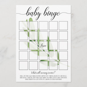 Baby Bingo Cards for Greenery Baby Shower Theme